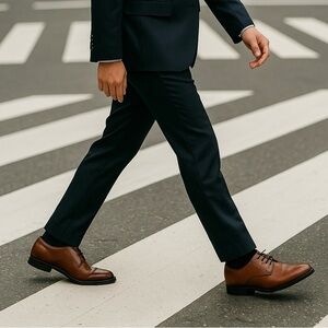 Perry Ellis Men’s Brown Leather Oxford Dress Shoes Size 8 NWT